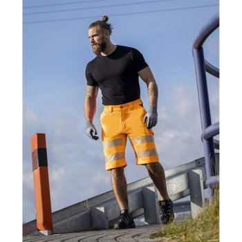 ARDON SIGNAL+ - szorty spodenki robocze ostrzegawcze, dopasowany krój, wytrzymała tkanina diagonal odporna na rozciąganie rozdarcie, elastyczny pas guma, 4 praktyczne kieszenie - 44-66.