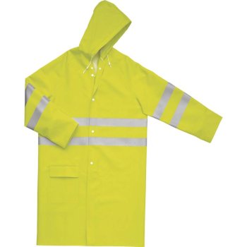 605V2 - PŁASZCZ PRZECIWDESZCZOWY Z PVC OSTRZEGAWCZY - L-XL