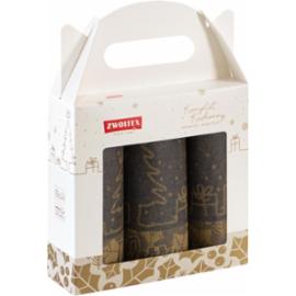 SDN-CHRISTMAS - Komplet 3 ściereczek kuchennych ze świąteczną kolorystyką 100% bawełny 200 g/m² - 50x70