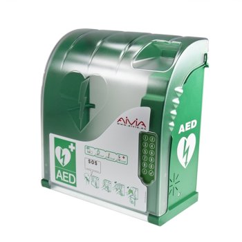 AIVIA 210 HEATING ALARM - Szafka na defibrylator do użytku zewnętrznego, wyposażona w moduł grzewczy i chłodzący, alarm świetlny oraz podświetlenie - 423x388x201 mm