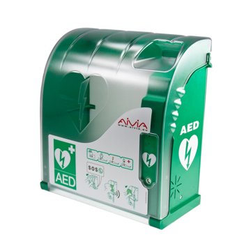 AIVIA 220 HEATING ALARM 4G/GSM - Zewnętrzna szafka GSM OUTDOOR na AED z alarmem świetlnym, podświetleniem oraz możliwością podłączenia linii telefonicznej lub GSM - 423x388x201 mm