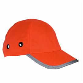 URG-1405 - Czapka ochronna HV ORANGE - lekki kask w formie czapki z daszkiem 100% poliester regulacja rzep ABS BUMPCAP HV POMARAŃCZOWY - 58-62 cm