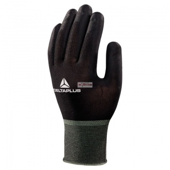 HESTIA BLACK VV702NO - RĘKAWICA DZIANA Z WŁÓKNA NYLON, DŁOŃ POWLEKANA PU - ŚCIEG 15 - 6,7, 8, 9, 10.
