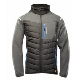 A8SO TOPAZ STAL - Kurtka ocieplana typu softshell zapięcie zamek żyłkowy od środka zabezpieczony listwą kołnierz ocieplony polarem odpinany kaptur ocieplany polarem odblaski - S-4XL