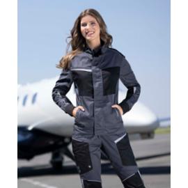ARDON®REFIWAN® H6236 - Damska bluza 3 kieszenie METAL FREE właściwości antystatyczne lamówki odblaskowe przód tył 58 % bawełna 40 % poliester 2 % włókno węglowe 220 g/m² - XS-4XL