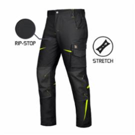 TITANFIT B SP - SPODNIE DO PASA czarna elastyczna tkanina typu stretch splot RIP-STOP 6 kieszeni 58% bawełna 40% poliester 2% spandex 240 g/m² - 56,60