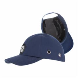 CZAPKA BUMPCAP LED GRANAT - Czapka ochronna LED na czole lekki hełm wentylacja daszek wkładka ABS z miękką pianką EVA regulacja rozmiaru rzep 