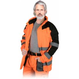 LH-TORTON - kurtka ochronna z kapturem w kołnieżu, pasy odblaskowe, powłoka 100% poliester 180 g/m², wyściółka 120 g/m² - M-3XL.