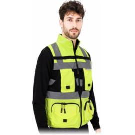 Męska kamizelka ostrzegawcza pasy odblaskowe 3M Scotchlite dzianina 100% poliester 160 g/m²- czarno-czarny czerwono-czarny żółto-czarny TYTAN-V - M-3XL 
