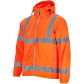Kurtka softshell ostrzegawcza męska neonowa STALCO, odblaskowa, ocieplana polar, wodoodporna, do pracy w trudnych warunkach
