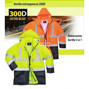 S768 Nowoczesna kurtka ostrzegawcza 5w1, 2 kolory - XS-4XL.