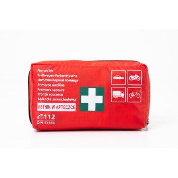 Apteczka samochodowa w miękkim wodoodpornym opakowaniu+ustnik DIN 13164 - 215 x 130 x 55 mm