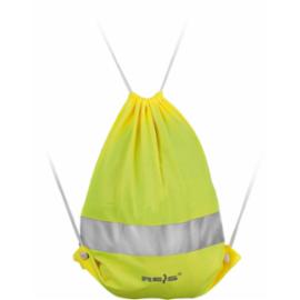 FLUOBAG - worek (plecak) ze sznurkiem z pasem odblaskowym - 34,5x40,5cm.