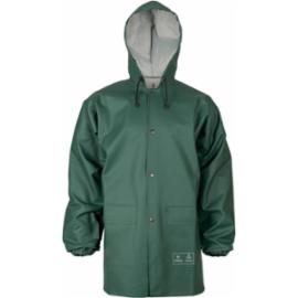 AJ-KPD101S - Kurtka wodoochronna męska PLAVITEX podkład PCV zapinana na metalowe napy kaptur ściągany na troczki dwie kieszenie zasłonięte patką rękawy ściągacze obustronnie zgrzewane szwy - 48-62