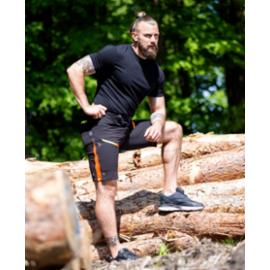 ARDON®CREATRON® H2360 - Szorty męskie elastyczny softshell o dopasowanym kroju SLIM FIT 3 kieszenie nogawki otwory wentylacyjne zasuwane na zamek odblaskowe nadruki 3D - 46-64