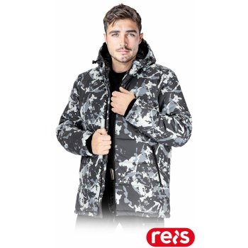 BISMARCK - Męska kurtka ochronna z kapturem ocieplana pikowana tkanina 100% poliester 300T pongee zapinana na zamek błyskawiczny 4 kieszenie rękawy zakończone ściągaczem - M-3XL