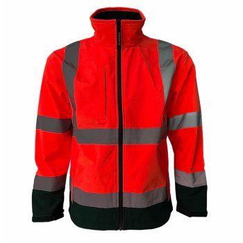 Bluza Sftshell pasy odblaskowe na rękawie zapięcie zamek rękaw rzep kieszeń zamek polar wewnątrz SNOW THUNDER POMARAŃCZ S-3XL