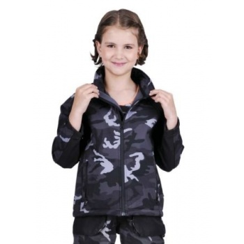 EMERTON CAMOUFLAGE Kids - dziecięca kurtka moro z softshelu - 116, 128, 140 cm.