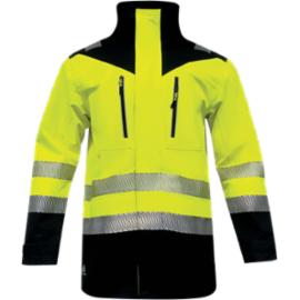 Kurtka ostrzegawcza kaptur wodoodporna wiatroszczelna oddychająca odblaski membrana grafen żółta damska męska pomarańczowa fluo czarna GRAFIZHV - S-3XL