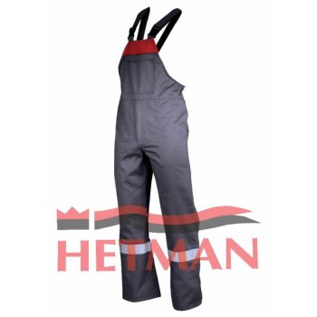 HETMAN PETROL ogrodniczki - trudnopalne antyelektrostatyczne polskie dla spawacza 99% bawełna 1% carbon 350g/m² z taśmą odblaskową - 10 rozmiarów