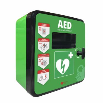 Kapsuła na AED Defib Store 4000e light stałe podświetlenie LED podgrzewana przechowywanie defibrylatorów 5/10 lat gwarancja odporna na ogień UV - 465x435x240 mm