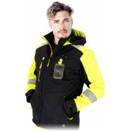 LH-RAUT-SH - męska kurtka ochronna softshell rip-stop wodoodporna wiatroszczelna oddychająca odpinany kaptur kieszenie na suwak regulowany dół i rękawy odblaski - M-3XL