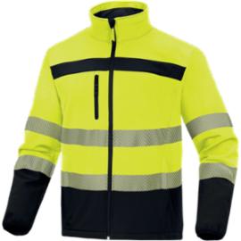 Bluza Softshell Polar 100% taśmy odblaski wiatroszczelna wodoodporna na lekki deszcz kieszenie zamek błyskawiczny męska damska LULEA2HV - S-3XL