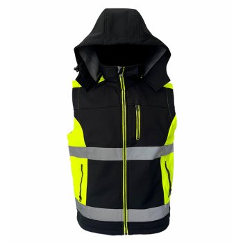 ORION KAMIZELKA - Kamizelka ORION kontrastowe kolory fluorescencyjne elementy stójka przyszyty kaptur 5 kieszeni 100% poliester - S-3XL 