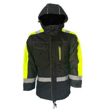 ORION KURTKA OCIEPLANA DŁUGA - Kurtka OCIEPLANA DŁUGA ORION o dłuższym kroju w kontrastowych kolorach wysoki kołnierz przyszyty ocieplany kaptur 5 kieszeni 100% poliester - S-3XL 