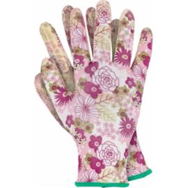 OX-POLIFLOWER - Rękawice ochronne dzianina powleczone nitrylem rozciągliwe wytrzymałe prace ogólno mechaniczne domowe - 6-9