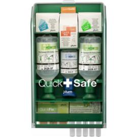 PLCOMPLETE - Stacja pierwszej pomocy QuickSafe® Complete higieniczna szafka apteczna można zawiesić na ścianie żel na oparzenia (18 saszetek) opatrunek na rany (3 sztuki) ...