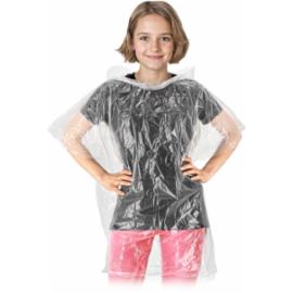 PONCHO-MINI - Peleryna przeciwdeszczowa typu Poncho WYMIARY 90x80 cm grubość: 0,025 mm Zintegrowany kaptur - UNI