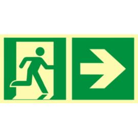 AAE 107 CE PS - Znak ewakuacyjny, kierunek do wyjścia ewakuacyjnego w prawo