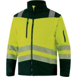 Ostrzegawcza kurtka Softshell wodoodporna 2w1 odpinane rękawy odblaski dobra widzialność żółta pomarańczowa damska męska SOCCIAHV - S-3XL