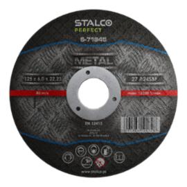Tarcza do szlifowania metalu drobna ziarnistość niski poziom drgań i hałsu wytrzymała 4 rozmiary - wypukła ø 125 x 6,0 x 22, 23 mm STALCO PERFECT S-71643 