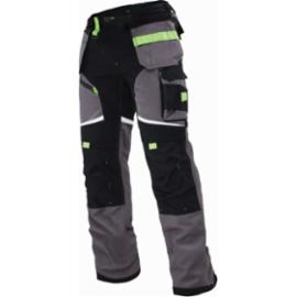 Spodnie robocze do pasa elastyczny klin w kroku stretch wentylacja dół nogawek CORDURA elementy kontrastowe kieszenie na nakolanniki HEAVYLINE Szary - LS-3XL