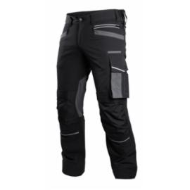 Spodnie roboczerobocza elastyczne wiatroszczelne dodatki odblaskowe 3M Scotchlite budownictwo serwis montaż oliwkowa czarna STRETCH LINE S