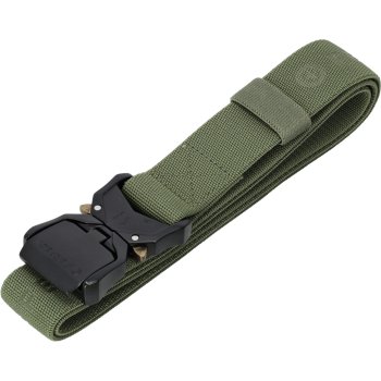 Pasek do spodni SURVIVAL STALCO PERFECT taśma elastyczna metalowa klamra zaciskowa khaki czarny szary długość 130cm szeroki 4cm 