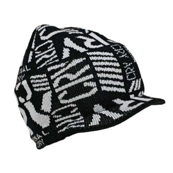 STRUCK - modna dziana czapka z krótkim daszkiem od środka ocieplana ciepłym polarem - rozm UNI.