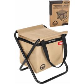 TG-CAMP-CH165C - Rozkładane krzesło turystyczne 2w1 lekkie kompaktowe poliester 600x300D oraz stal torba pod siedziskiem mocowana na rzep wytrzymałość 110 kg uchwyty do przenoszenia - UNI