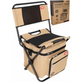 TG-CAMP-CH175B - Rozkładane krzesło turystyczne z oparciem 2w1 lekkie kompaktowe tkanina poliester 600x300D oraz stal torba pod siedziskiem mocowana na rzep wytrzymałość 110 kg - UNI