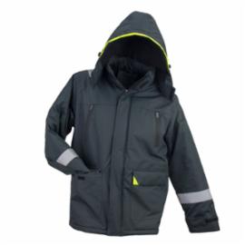 URG-3619 KURTKA_BLACK - Kurtka ocieplana męska Y-3619 dopinany kaptur 4 kieszenie rękawy listwy z rzepami do regulacji szerokości 100% poliester- M-3XL