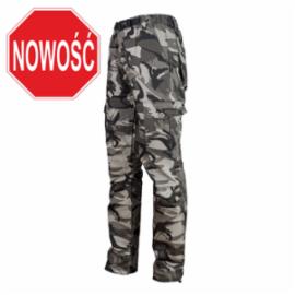 Spodnie robocze do pasa moro szary kamuflaż 100% bawełna nogawki ściągacz trekking survival monter instalator mechanik magazyn widlak kierowca logistyka URG_741 CAMO GREY - 44-62