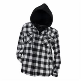 URG-850_KOSZULA BLACK/GREY - Koszula flanelowa ocieplana 850 z kapturem POLIESTER 65% BAWEŁNA 35% OCIEPLINA 100% POLIESTER - M-3XL