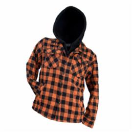URG-850_KOSZULA BLACK/ORANGE - Koszula flanelowa ocieplana 850 z kapturem POLIESTER 65% BAWEŁNA 35% OCIEPLINA 100% POLIESTER - M-3XL