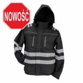 Kurtka męska zimowa ocieplana chroni przed mrozem i wiatrem odpinany kaptur pasy odblaskowe dół kurtki ściągacz URG-920_KURTKA OCIEPLANA - M-5XL