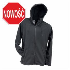 Kurtka softshellowa męska kapturściągany troczki 94% poliester 6% spandex gramatura 300g URG-930_SOFTSHELL CZARNY - M-3XL