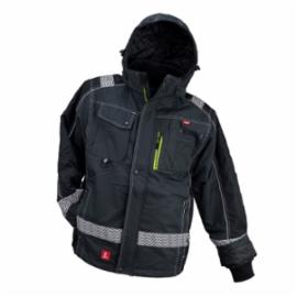 Kurtka męska ocieplana chroni przed zimnem wiatrem kaptur pasy odblaskowe szara budownictwo przemysł mechanik kierowca logistyka montaż instalacje magazyn URG-Y-8369 GREY - M-5XL