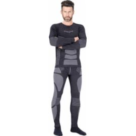 US-HAMAR - Bielizna termoaktywna męska zestaw koszulka długi rękaw oraz kalesony dzianina 30% wełna merino 28% włókno bambusowe 27% poliester 15% nylon - S-2XL