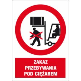 ZZ-17Z-1 - Znak BHP Zakaz przebywania pod ciężarem - 220x300